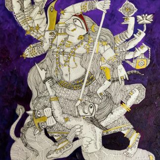 Durga Asur Vadh Painting by Samik De