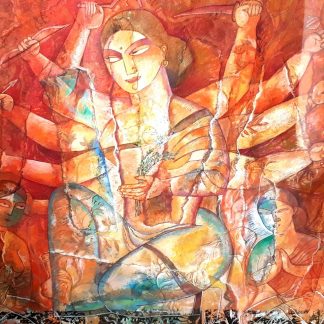 Maa Durga acrylic painting by Sagar Banerjee
