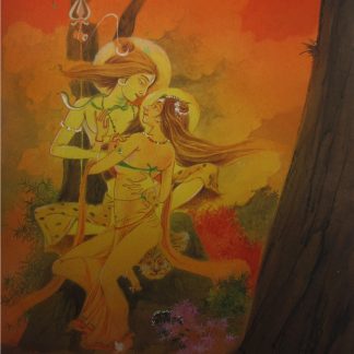 shiv Parvati love painting