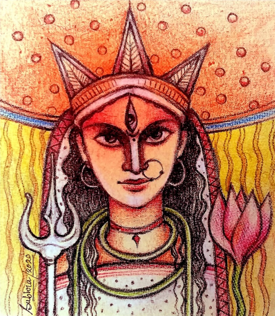 Sketch of Goddess Durga Maa or Durga Closeup Face Design Element in Outline  Editable Vector Illustration for a Dasara Festival Stock Vector   Illustration of navratri karnataka 197203901