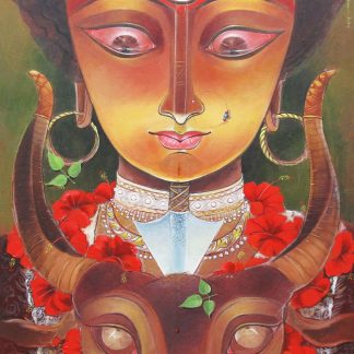 Durga painting on canvas by Swapan Das