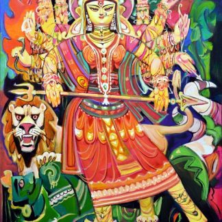 Durga painting art by Subrata Gangapadhyay