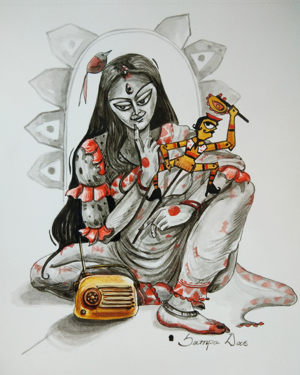150 Goddess Durga Drawing Illustrations RoyaltyFree Vector Graphics   Clip Art  iStock