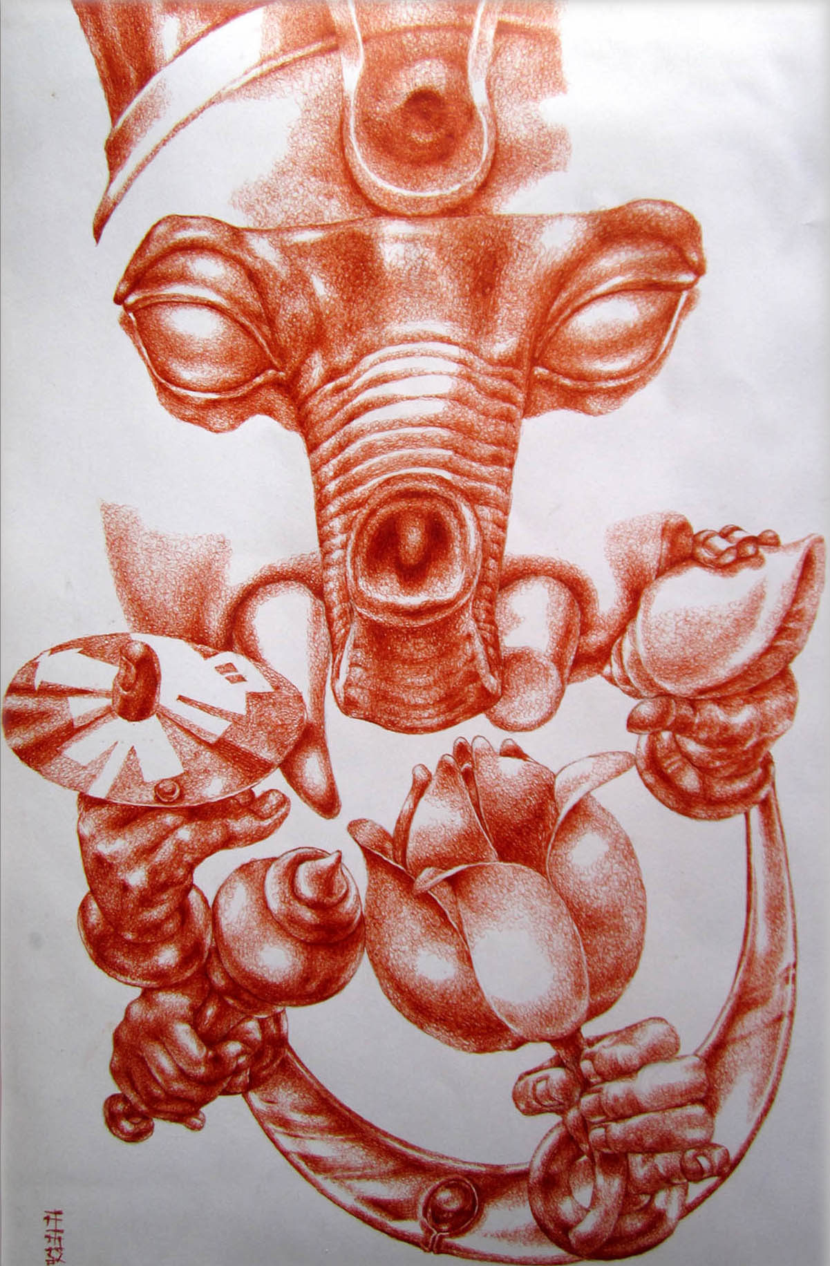 Ganesha Drawing by Krishna Regula - Pixels