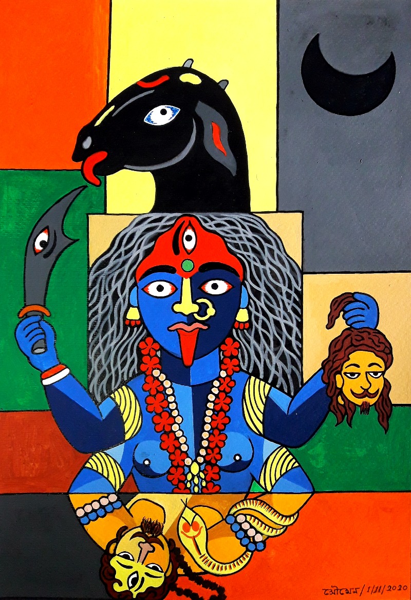 Buy Maa Kali Madhubani Painting by Pratima Bharti – MeMeraki