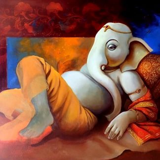 Ganesh canvas Painting