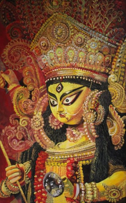 Vibrant Durga painting, durga mata paint